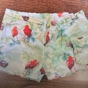 Kids Tropical Print Swim Trunks